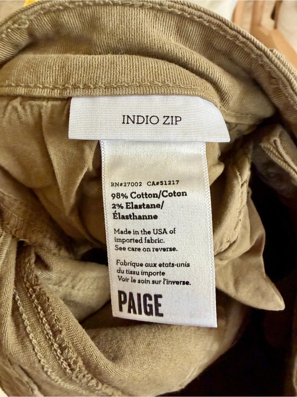 PAIGE Tan High-Rise Skinny Jeans - Picture 4 of 5